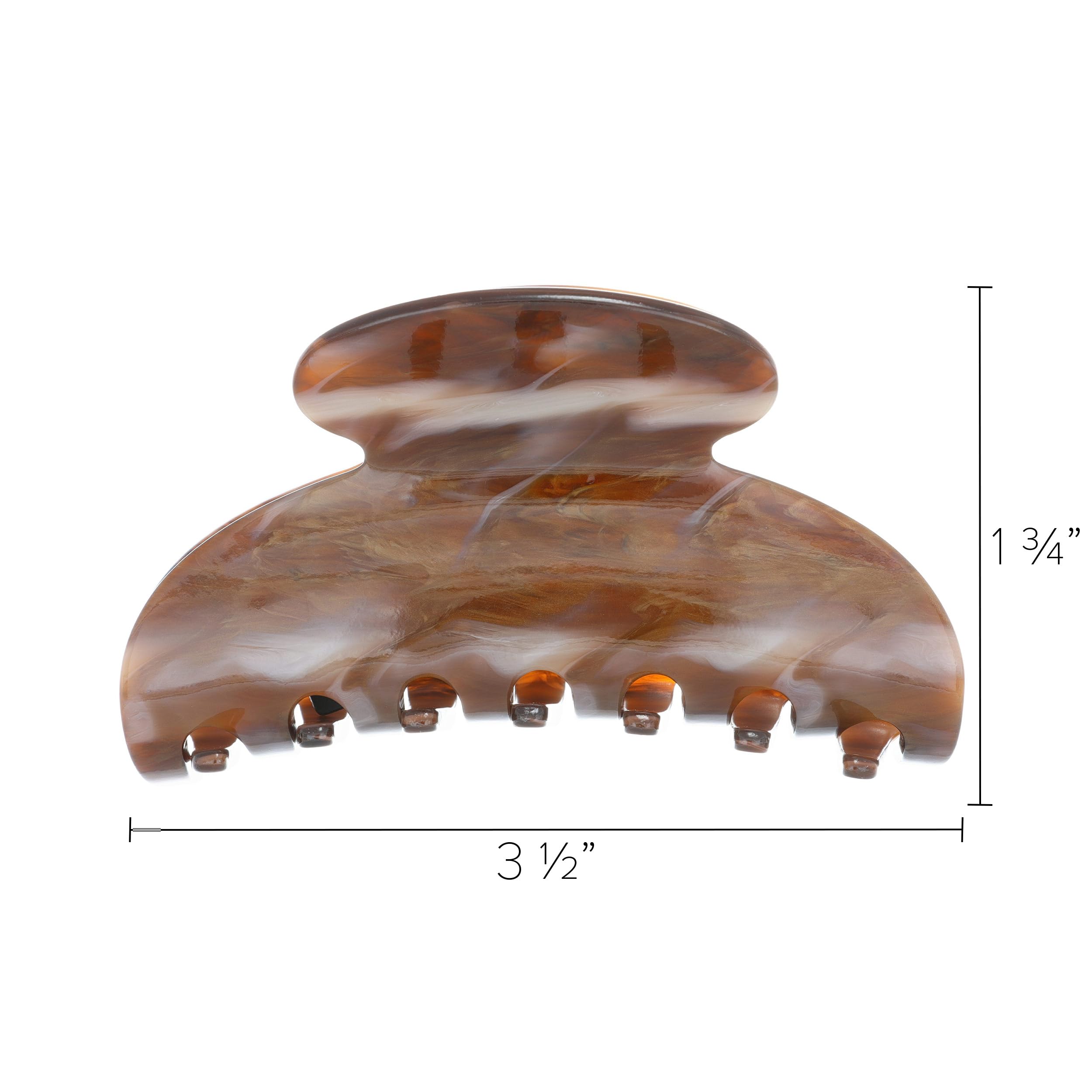 France Luxe Couture Jaw Hair Clip - Caramel Horn French Hair Claw Clip for Thick Hair | Cellulose Acetate Hair Clips for Women | Perfect for Updos, Ponytails & Everyday Hairstyles