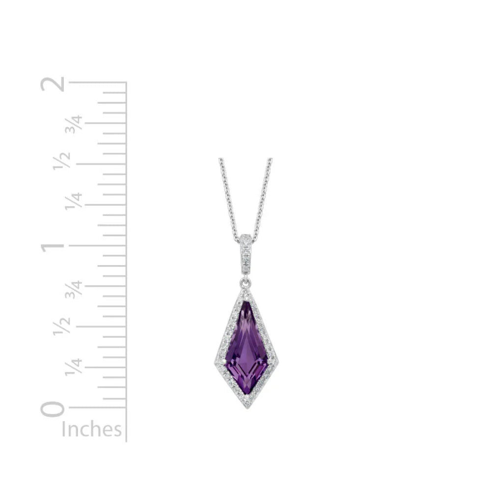 14K Gold Amethyst and Diamond Pendant Necklace for Women - Elegant Purple Gemstone Jewelry Gift for Birthday, Anniversary & Valentine's Day