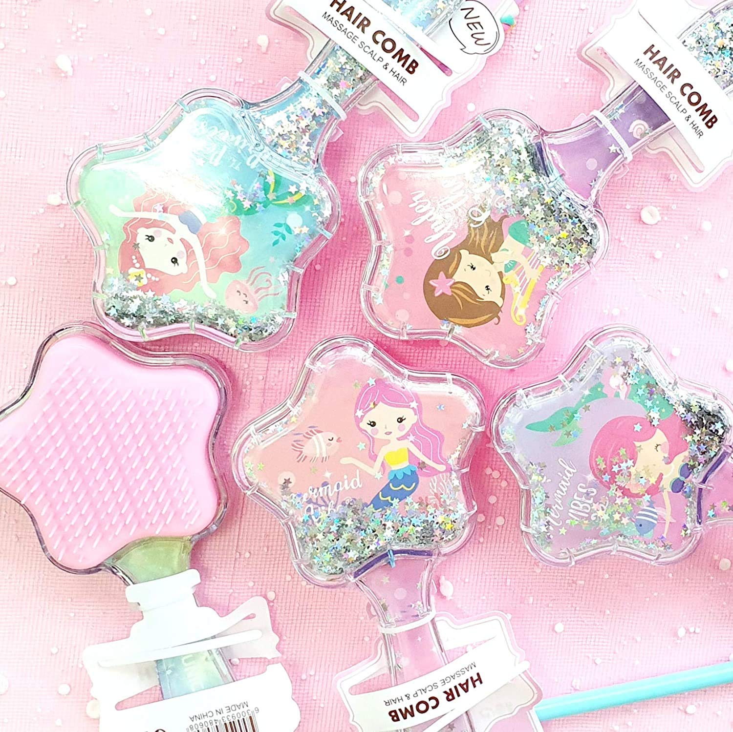 **Vagminekreations Unicorn Hair Brush for Kids - Glittery Star Detangler, Anti-Static, Massage Paddle Hairbrush for Smooth & Tangle-Free Hair - Perfect for Home, Travel & School (3D Unicorn Design)**
