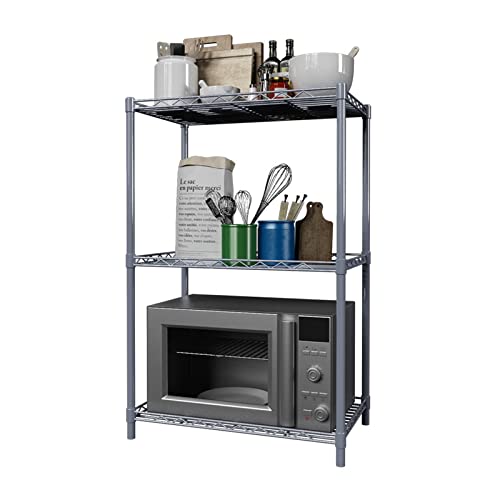 GUOXY Heavy Duty Adjustable Stainless Steel Standing Shelf - Kitchen Storage & Office Display Rack for Home Organization | Perfect for Pantry, Garage, and Retail Store Use
