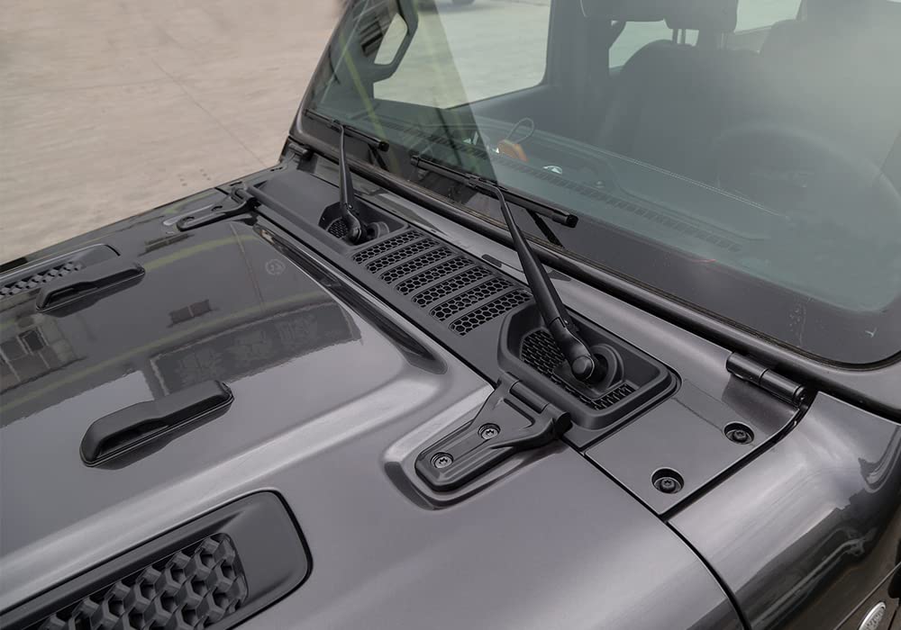2018-2022 Jeep Wrangler JL & Gladiator JT Engine Hood Hinge Cover Trim - 4PCS Black Exterior Accessories for Off-Road Protection & Style Upgrade | Perfect for Trail Riding, Car Shows & Daily Driving