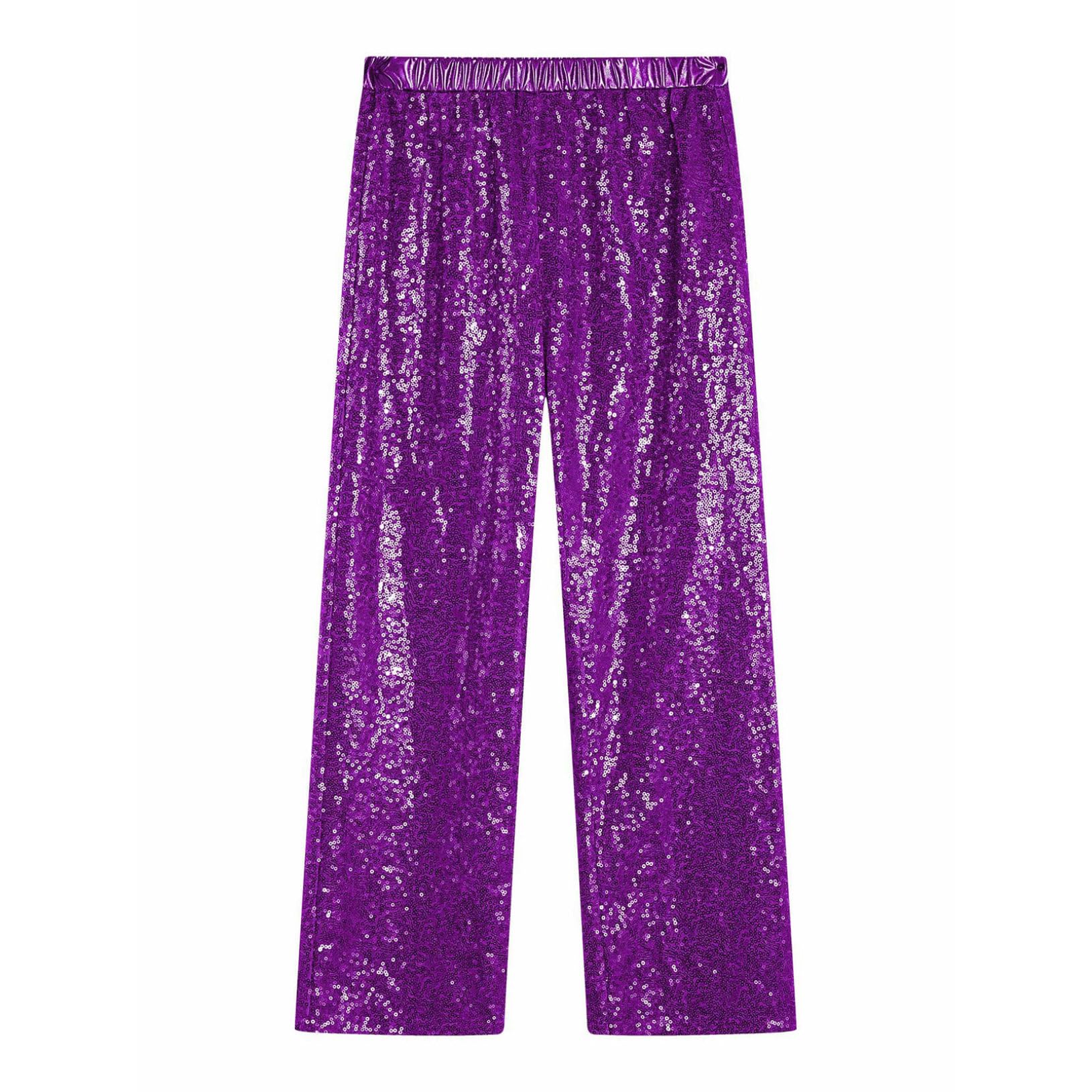 Shiny Disco Dance Pants for Kids - Girls & Boys Jazz Hip Hop Performance Costume, Stretchy Flared Leggings for Street Dance, Yoga & Halloween Outfits - Perfect for Dance Recitals, Parties & Cosplay
