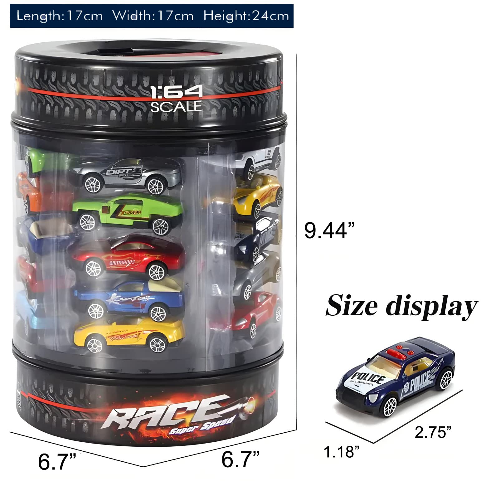 25-Piece 1:64 Scale Diecast Metal Alloy Car Toy Set with Storage Tub - Miniature Vehicle Collection for Kids & Collectors | Perfect for Playtime, Birthday Gifts & Display