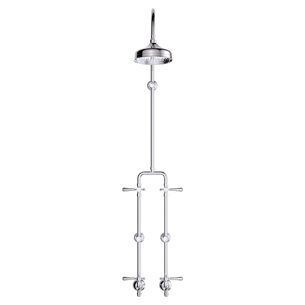 Fienza 455123 Lillian Lever Exposed Rail Shower & Bath Set in Chrome - Modern Bathroom Fixture for Spa-Like Shower Experience