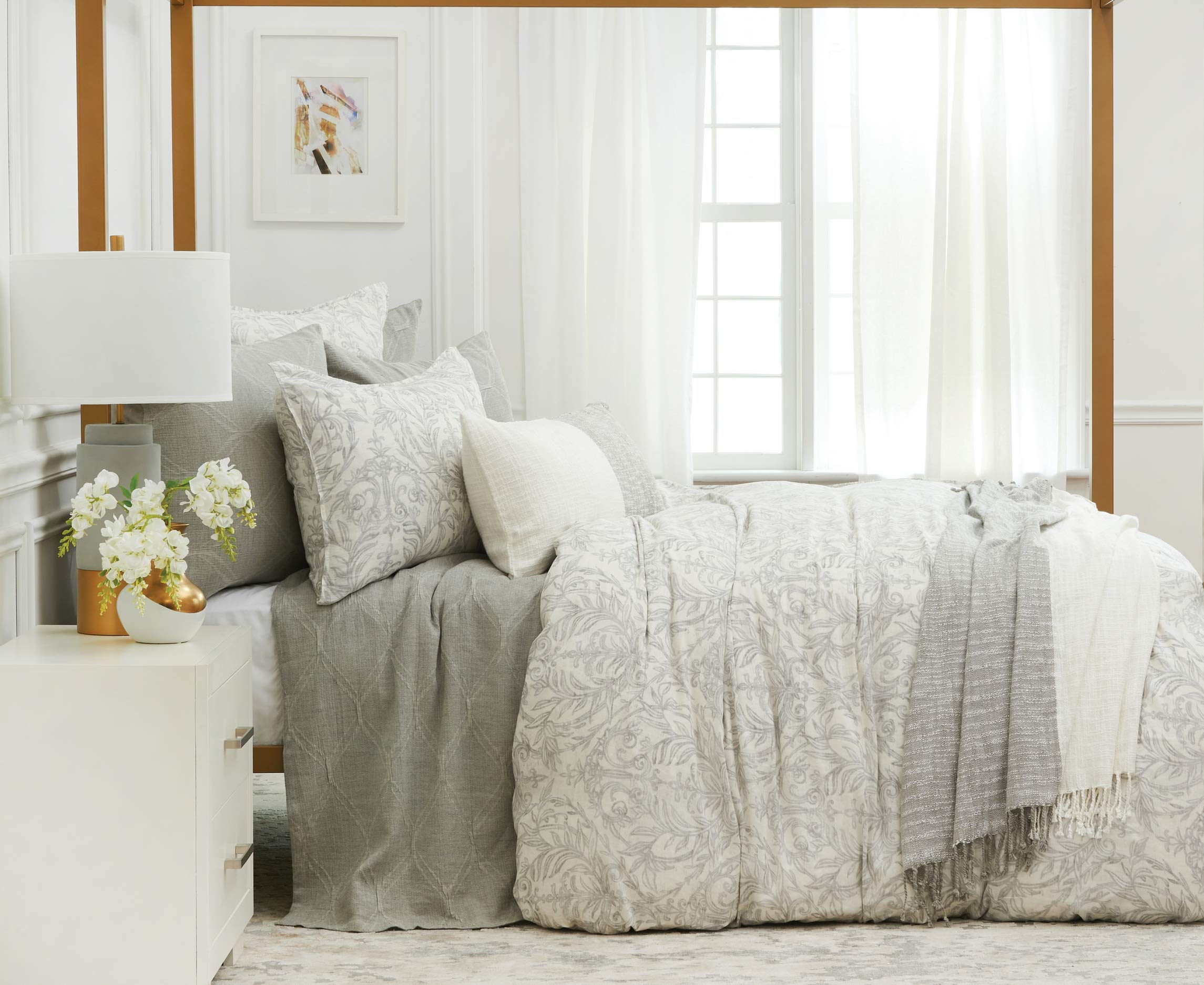 Premium Cotton King Matelassé Bedspread - Soft & Breathable Elaine Stone Design - Luxury Bedding for Master Bedroom & Guest Room Decor