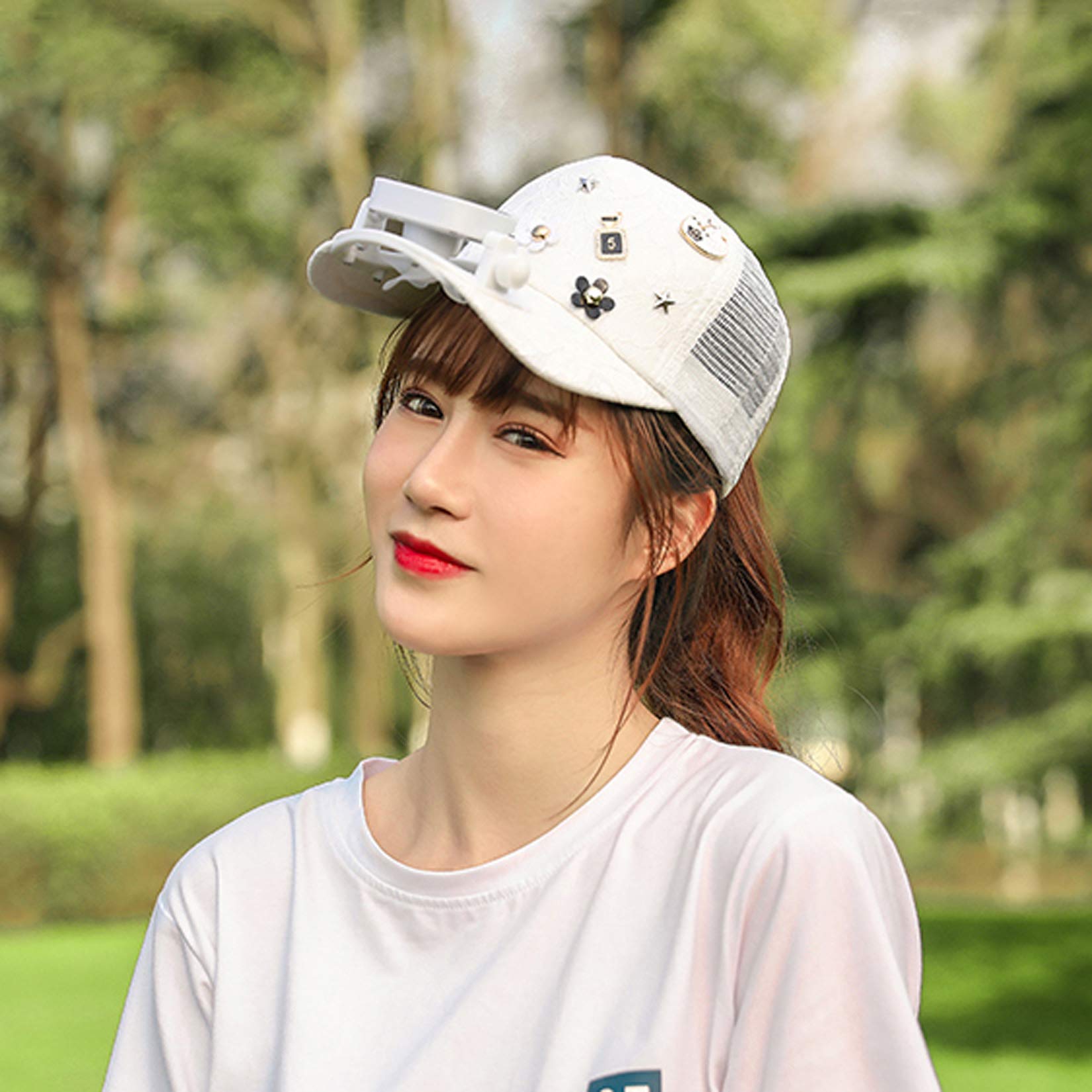 Women's Solar-Powered Cooling Baseball Cap with Wide Brim - UV Protection Summer Sun Hat for Outdoor Activities, Hiking, Gardening & Beach