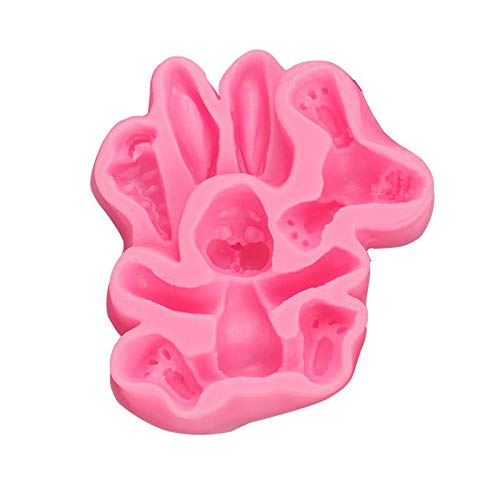 Easter Bunny Silicone Cake Mold - 1PC DIY Animal Shaped Baking Mold for Cupcakes, Cookies, Chocolates - Non-Stick Reusable Cake Decorating Tool for Kids & Home Baking (Pink) - Perfect for Easter Parties, Birthday Cakes & Holiday Desserts