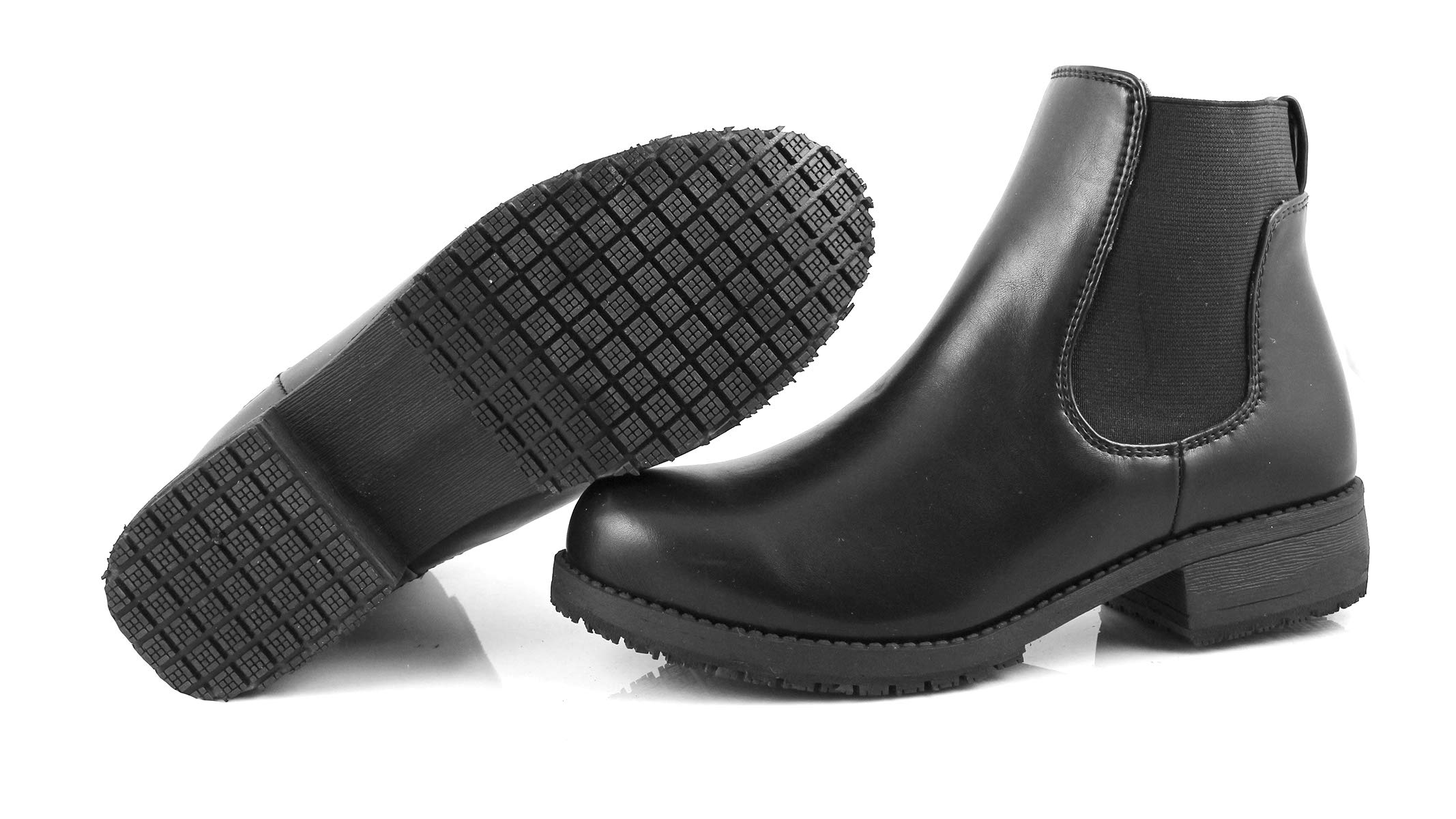 Laforst Women's Slip Resistant Chelsea Ankle Boots - Comfortable Work Shoes for Nurses, Waitresses & Restaurant Staff - Perfect for Hospital, Kitchen & Service Industry