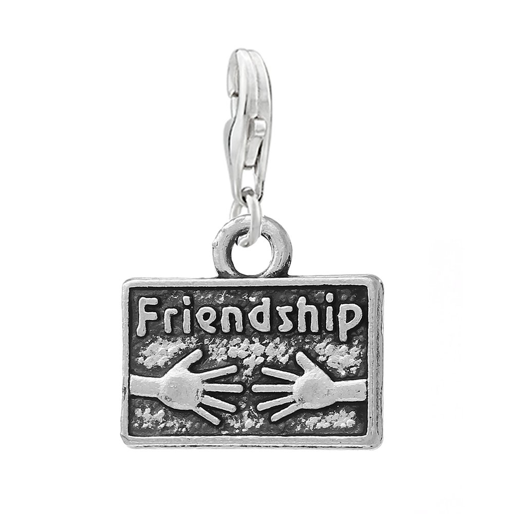 Sparkly Friendship Pendant Charm - Clip-On for Bracelets & Necklaces - Perfect for Gifts, Parties, and Everyday Jewelry Accessories