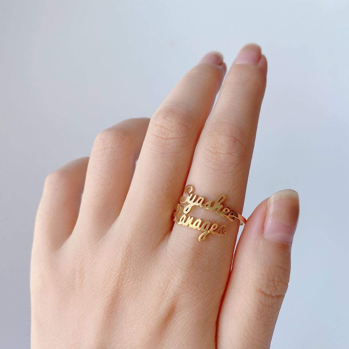 Personalized Name Rings for Women - Sterling Silver Custom Initial Rings - Engraved Mother's Jewelry - Unique Christmas Gift for Her - Perfect for Anniversaries, Birthdays & Special Occasions