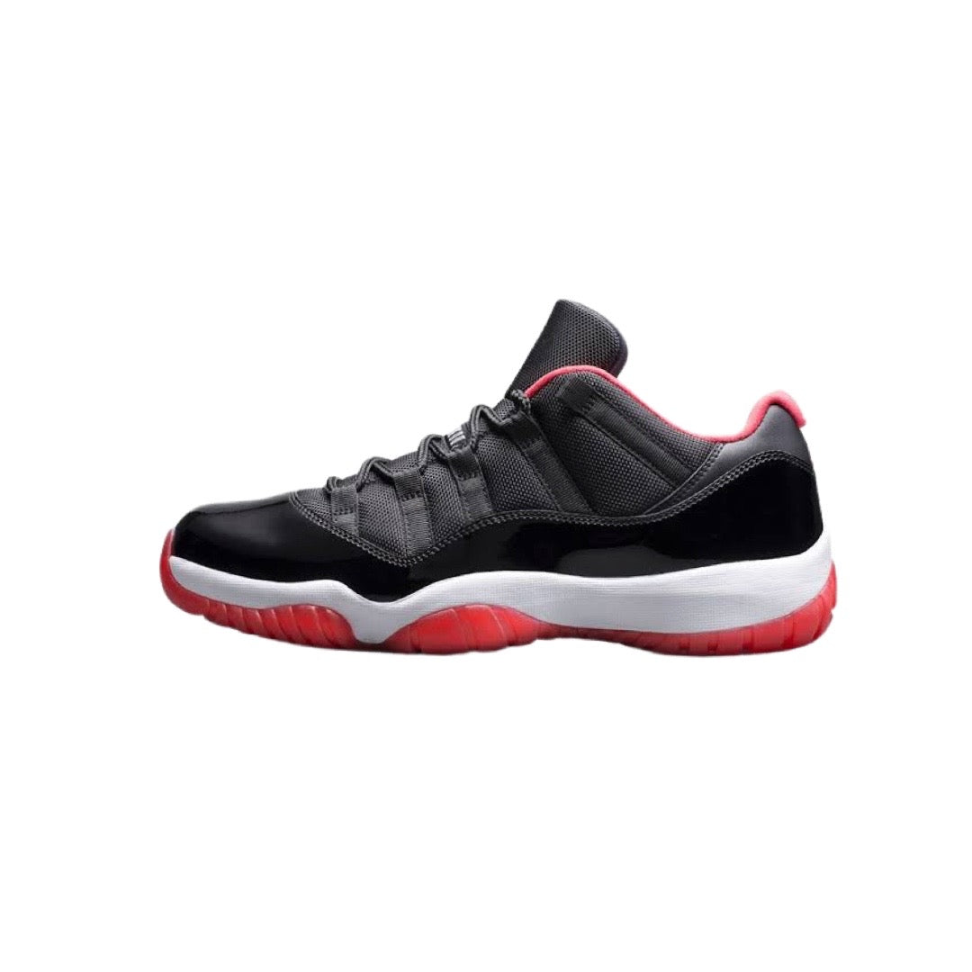 Air Jordan 11 Low BRED Sneakers - Black, True Red & White Colorway - Men's Basketball Shoes for Court & Casual Wear