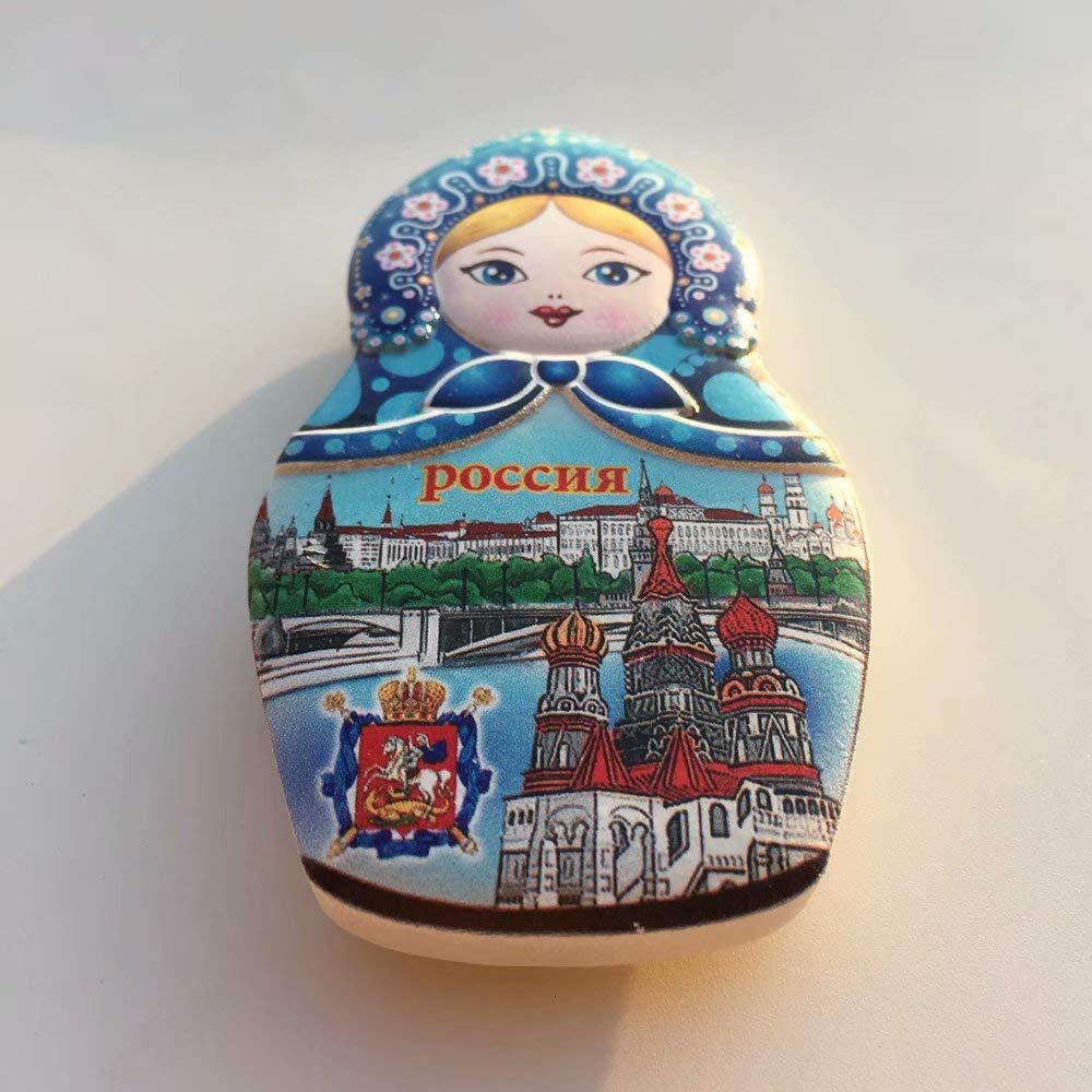 Handmade 3D Resin Matryoshka Doll Fridge Magnet - Russian Nesting Doll Souvenir from Moscow, Travel Gift & City Collection - Perfect for Fridge Decor, Office Accessories, and Travel Memories