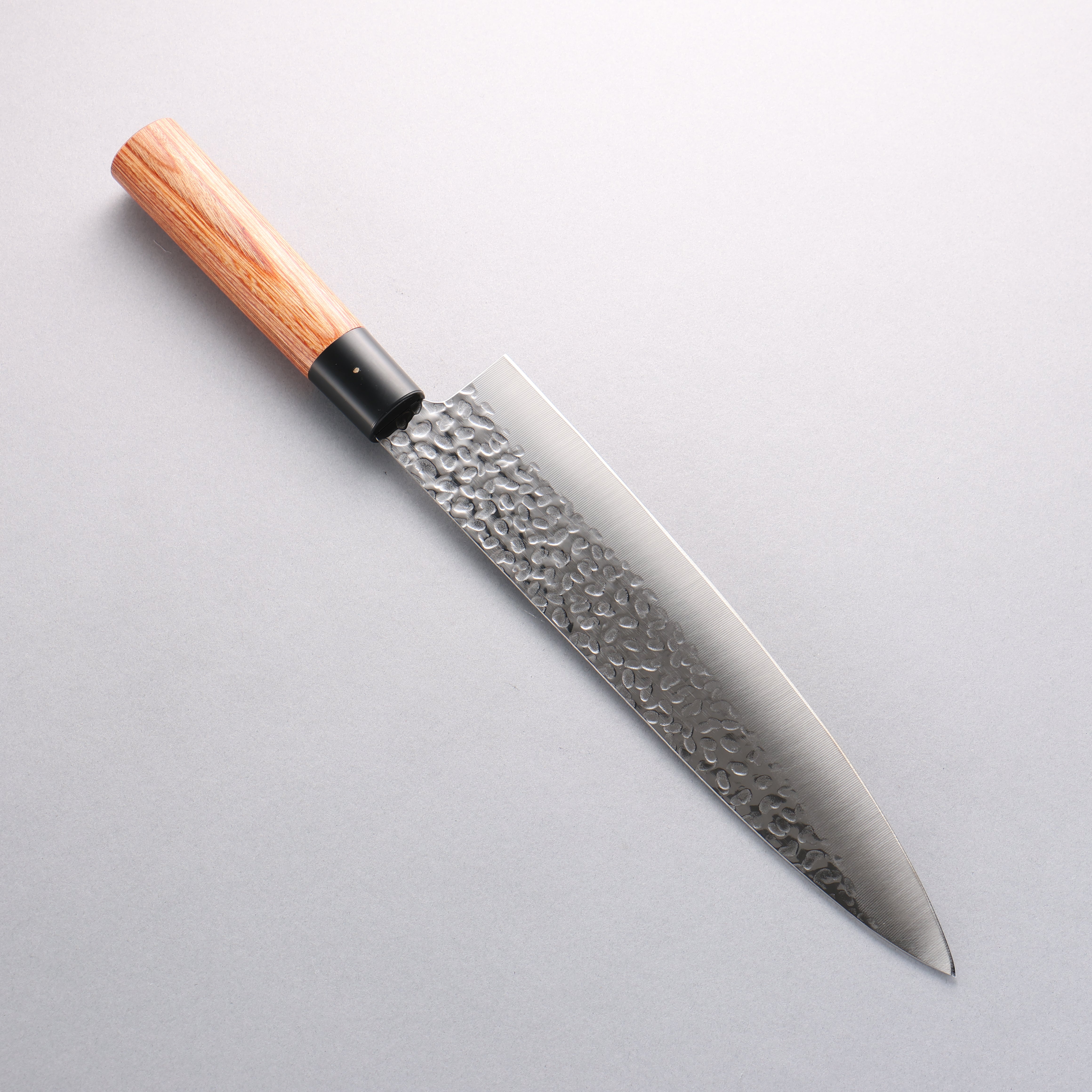 Kanetsune DSR 1K6 Hammered Gyuto Japanese Chef Knife 240mm - Red Pakka Wood Handle - High Carbon Steel Blade for Professional Cooking & Meat Cutting