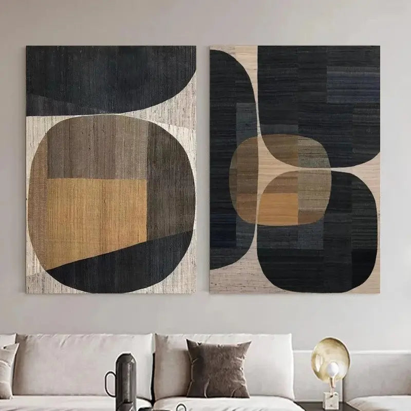 Abstract Tranquility Set of 2 Modern Canvas Wall Art - Minimalist Home Decor for Living Room, Bedroom & Office #WS017