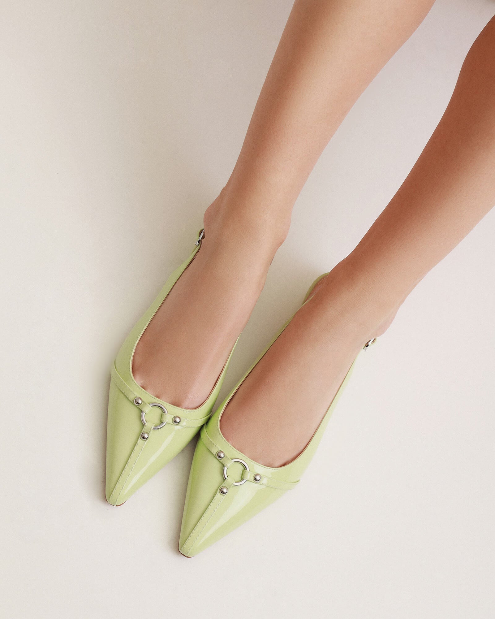 VICTORIA Women's Dress Flats Shoes - Honeydew Green Patent Leather, Comfortable & Stylish for Office, Wedding, Party & Daily Wear