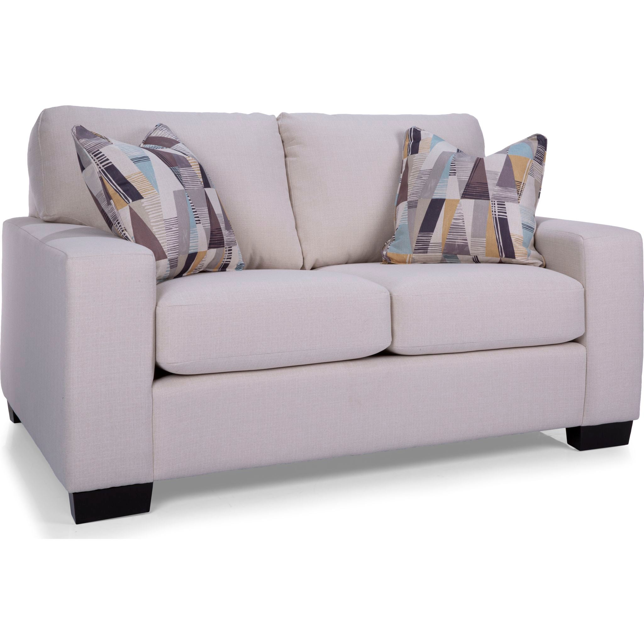 Alessandra Loveseat Recliner Sofa - Reclaimed Ivory & Cheerful Sky Blue Fabric - Modern Living Room Furniture for Small Spaces | Perfect for Apartments, Reading Nooks & Cozy Home Decor