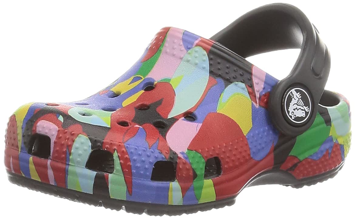 Crocs Unisex-Child Classic Graphic Clog Shoes for Kids - Comfortable Lightweight Slip-On Water Shoes - Perfect for Beach, Pool, and Summer Outdoor Activities