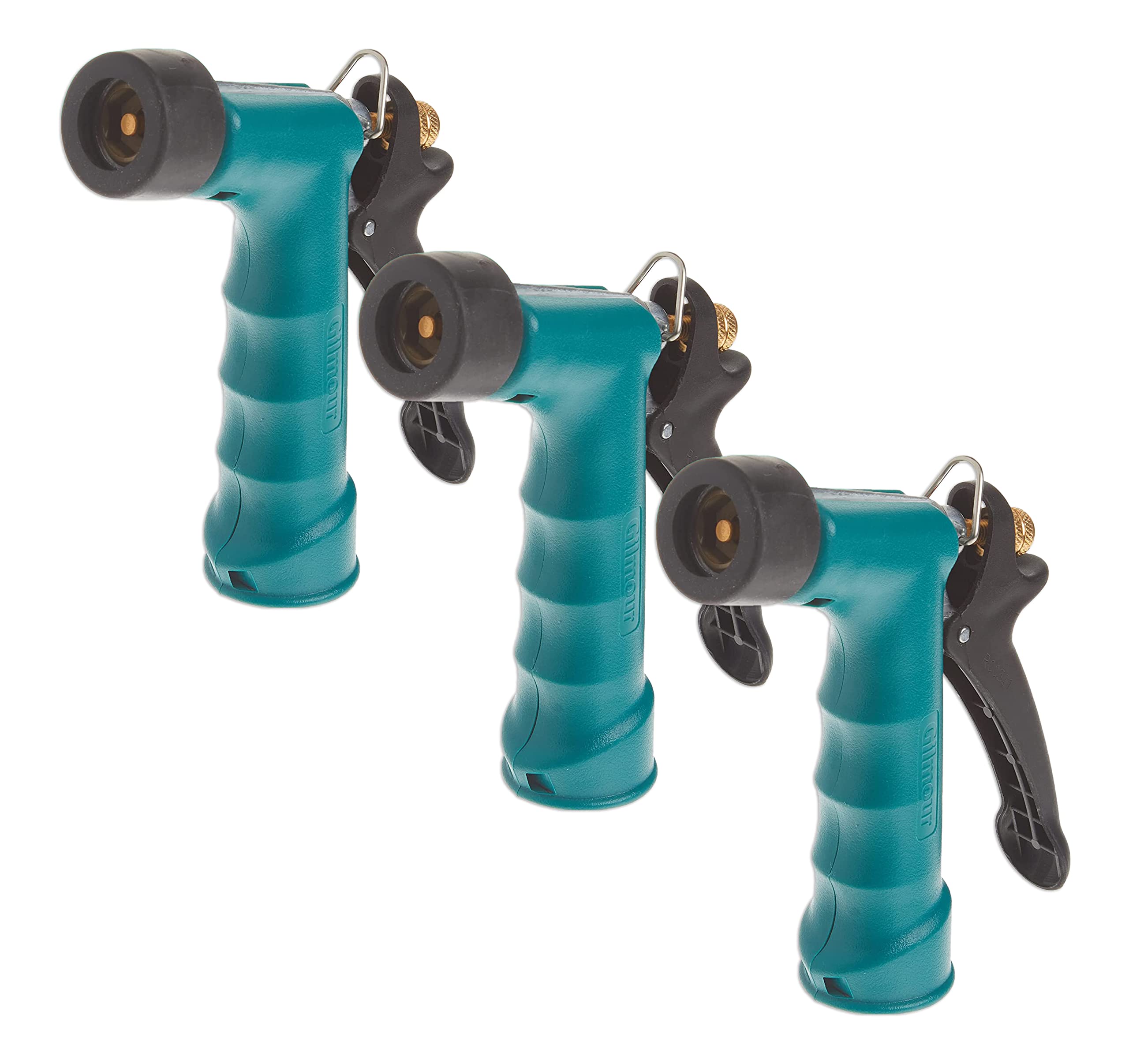 Gilmour Insulated Grip Water Hose Nozzle with Threaded Front - Heavy Duty Spray Nozzle for Garden, Lawn & Car Washing - 3 Pack - Perfect for Outdoor Cleaning, Watering Plants & Pressure Washing
