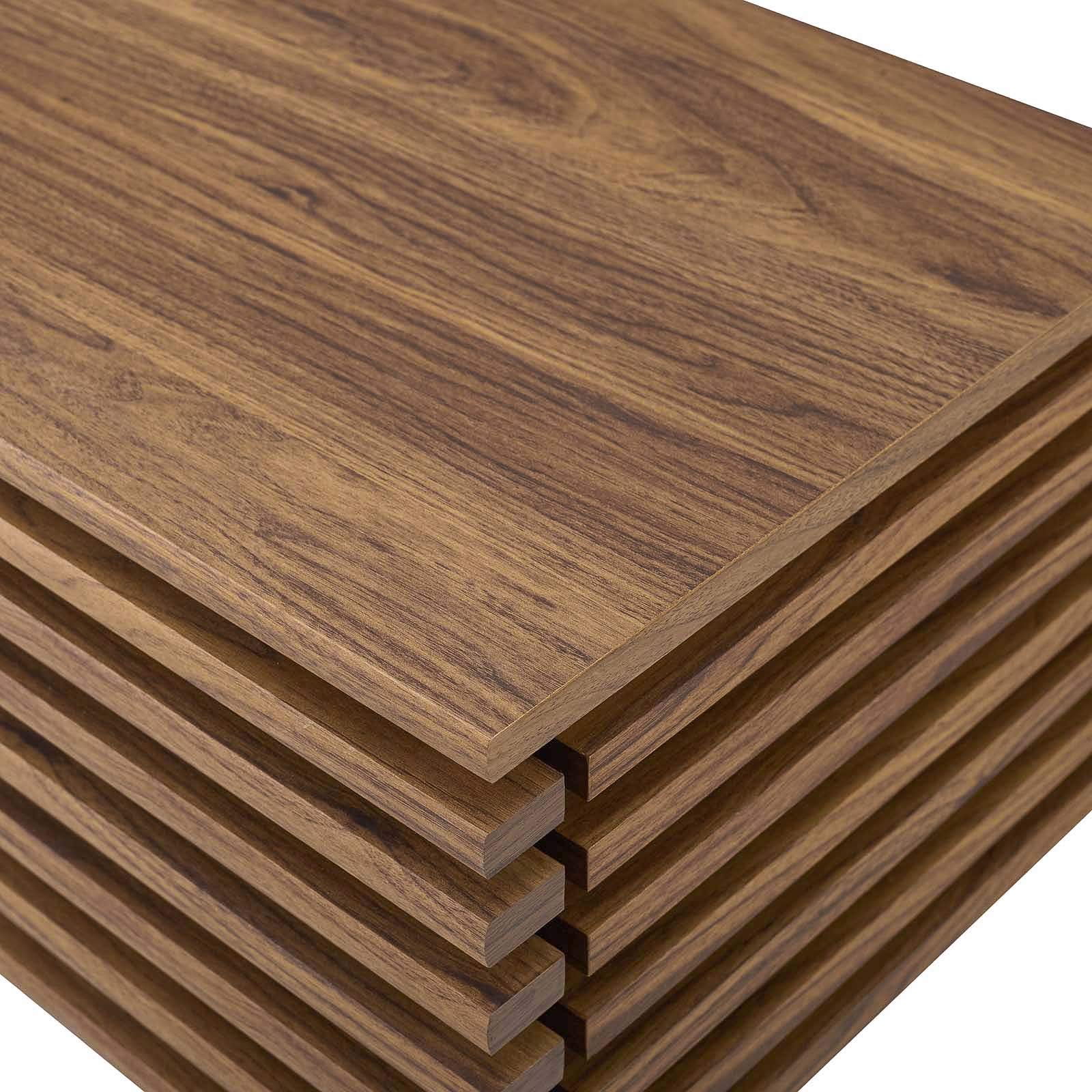Modern TV Stand with Storage - Solid Wood Media Console for Living Room, Lounge, Lobby - Walnut Brown Finish - Perfect for Home Theater & Entertainment Centers
