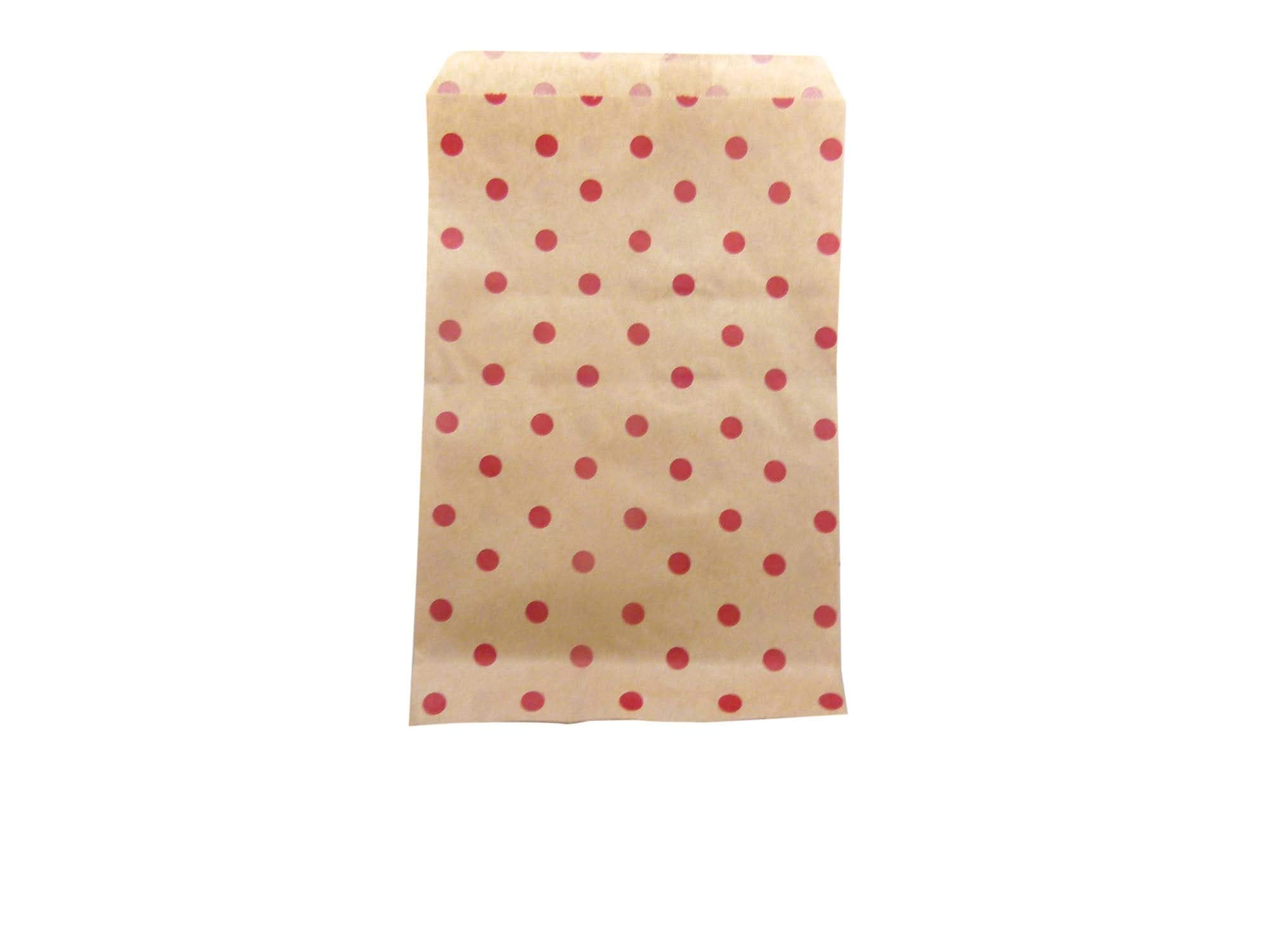 20 Pack 8.5x11 Inch Red Polka Dot Brown Kraft Paper Gift Bags | Eco-Friendly Party Favor Bags for Cookies, Treats, Wedding Favors & Holiday Gifts | Perfect for Birthday Parties, Baby Showers & Corporate Events