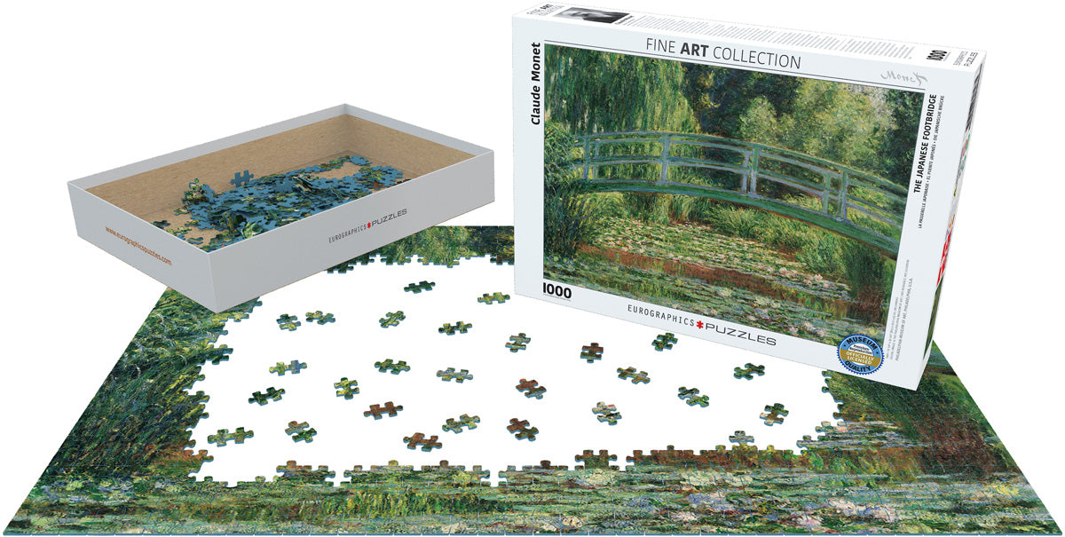 Eurographics 1000-Piece Jigsaw Puzzle - Monet's Japanese Footbridge Impressionist Art - Perfect for Family Game Night, Home Decor & Stress Relief