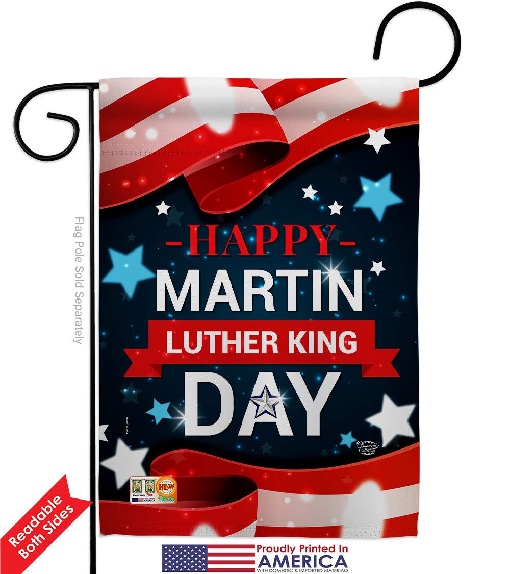 MLK Day Garden Flag Set - Patriotic Stars, Double-Sided 13x18.5in - Perfect for Yard & Home Decor