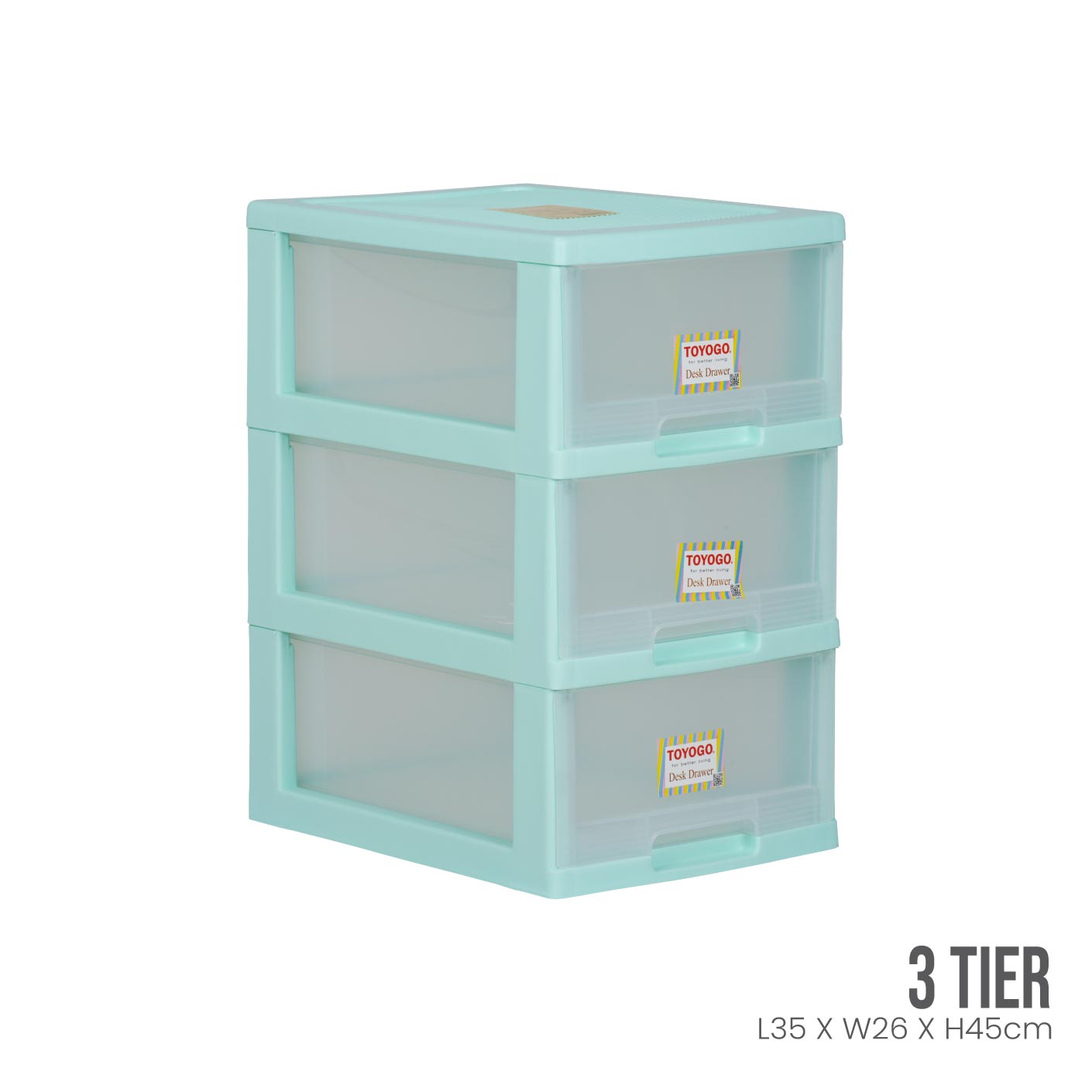 3 Tier Marine A4 Drawer Organizer - Heavy Duty Plastic Storage Cabinet for Office, Home, or Workshop - Perfect for Files, Documents, and Office Supplies