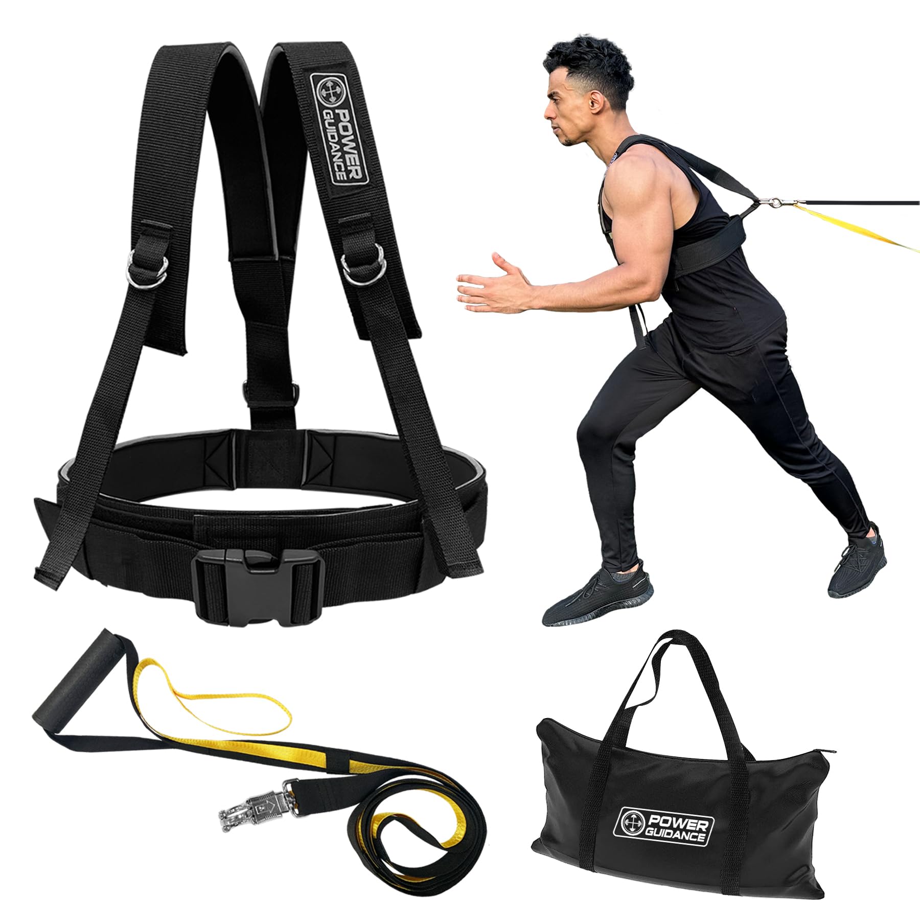 POWER GUIDANCE Speed Training Equipment - Overload Running Resistance & Release for Sprinting, Football, Basketball, Soccer, Softball | Improve Agility & Speed | Perfect for Athletes, Coaches & Team Training Sessions