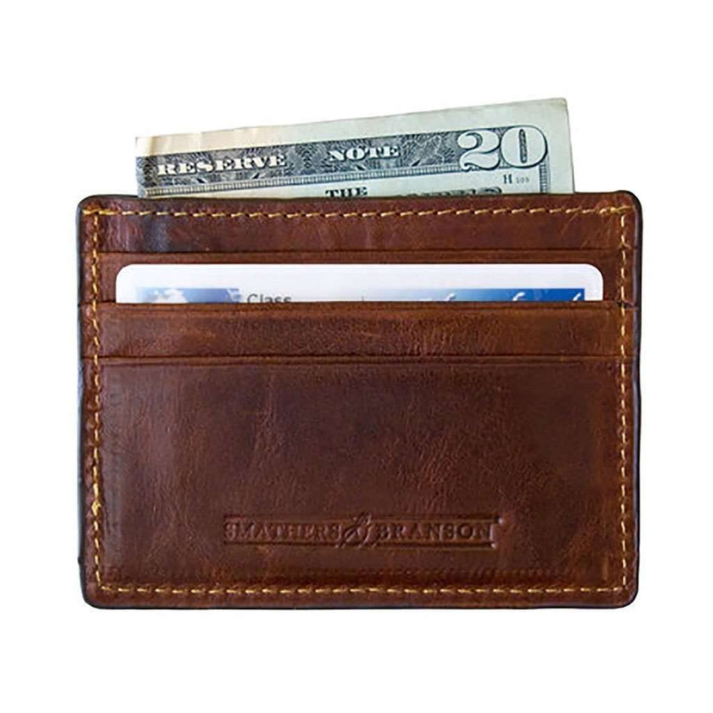 Smathers & Branson Rotunda Scene Needlepoint Credit Card Wallet - Stylish RFID-Blocking Leather Wallet for Men & Women | Perfect for Travel, Business & Everyday Use