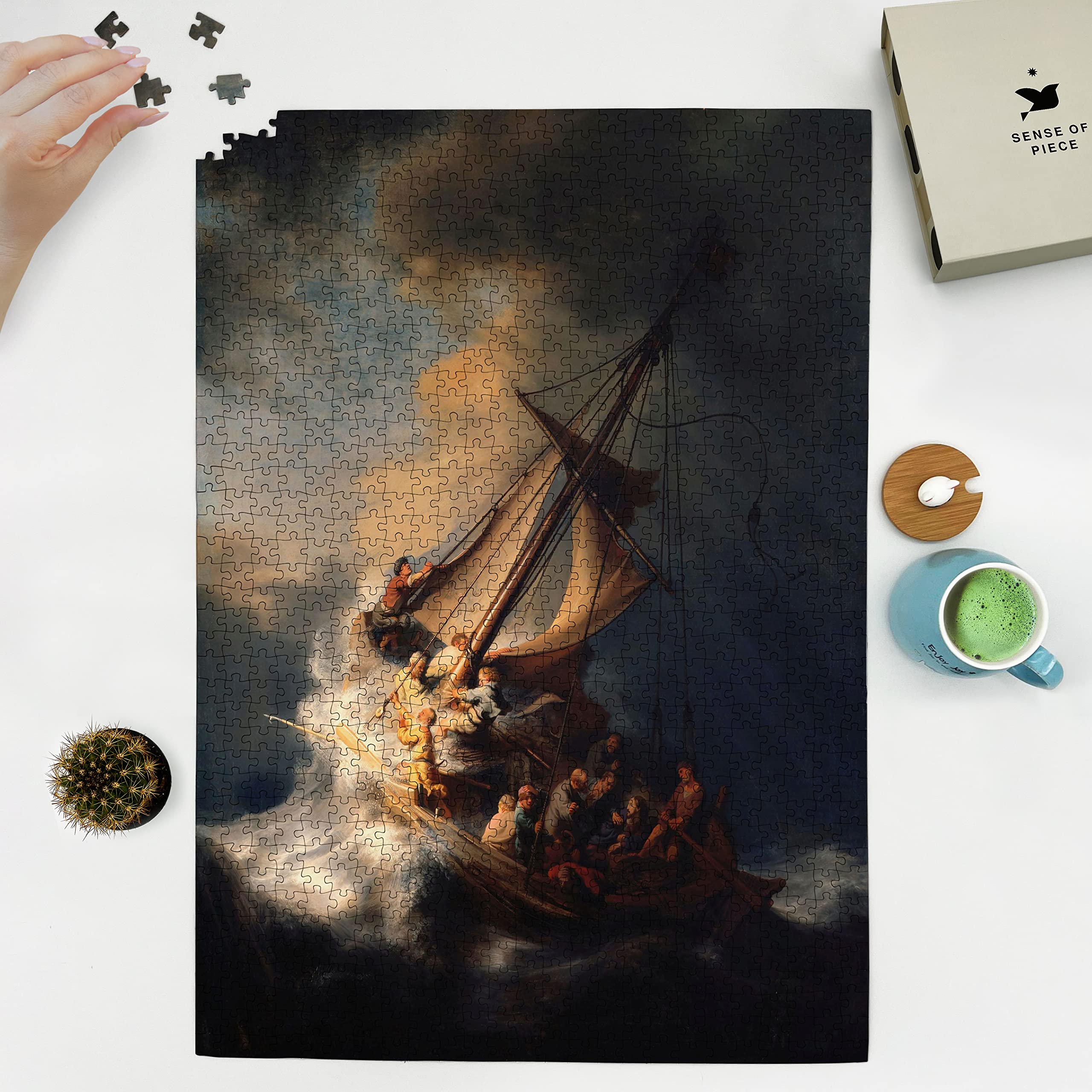 Rembrandt 1000-Piece Puzzle - Christ in The Storm for Home Decor & Gifts