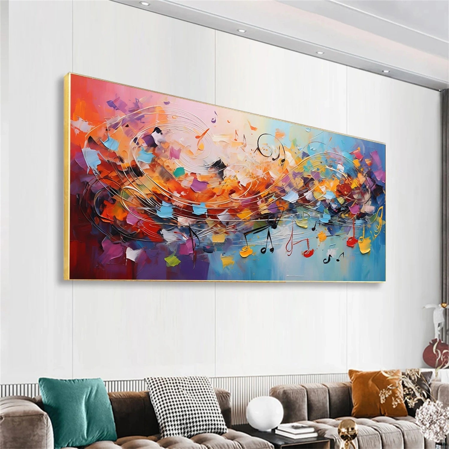 Abstract Painting #AB 288 - Modern Wall Art for Living Room, Bedroom & Office Decor - Handmade Canvas Artwork for Home & Office Interior Design