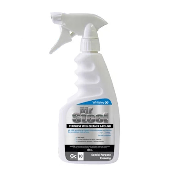 Whitely Mr Steel Water-Based Stainless Steel Cleaner & Polish - Removes Stains, Restores Shine | Perfect for Kitchen Appliances, Sinks & Outdoor Grill Cleaning