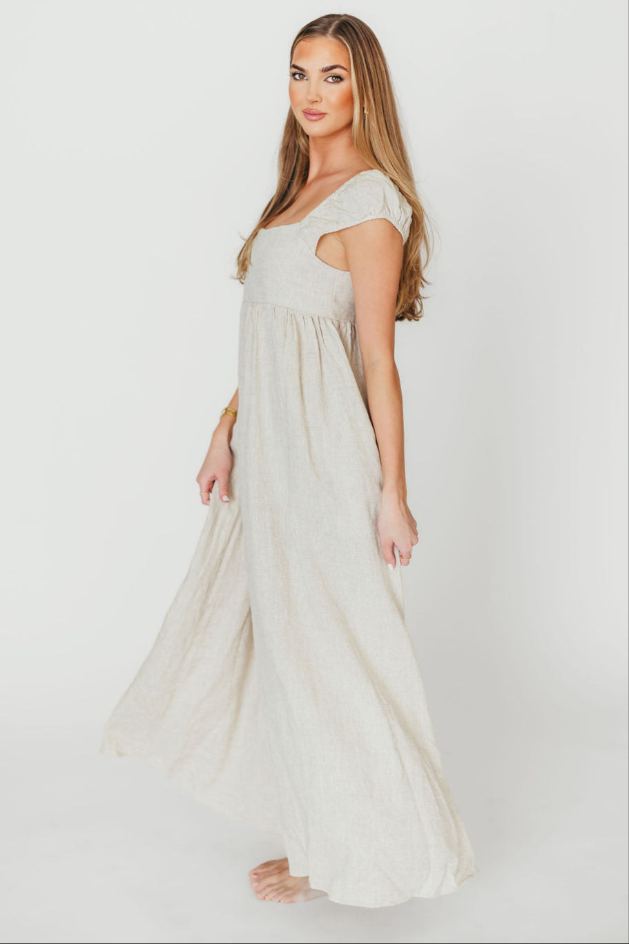 Novella 100% Linen Maxi Dress - Bump Friendly Maternity Dress for Women | Perfect for Summer, Beach Vacations & Casual Outings