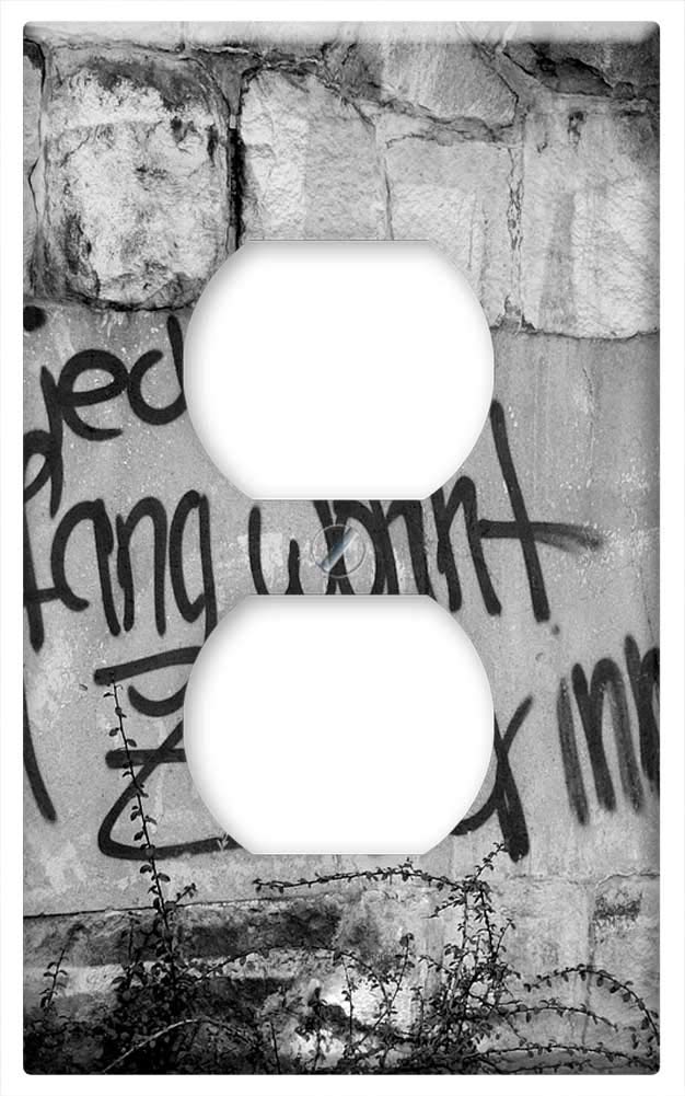 Graffiti City Wall Art Switch Plate Outlet Cover - Youth Saying Luck Harmony Design for Bedroom, Game Room & Urban Decor
