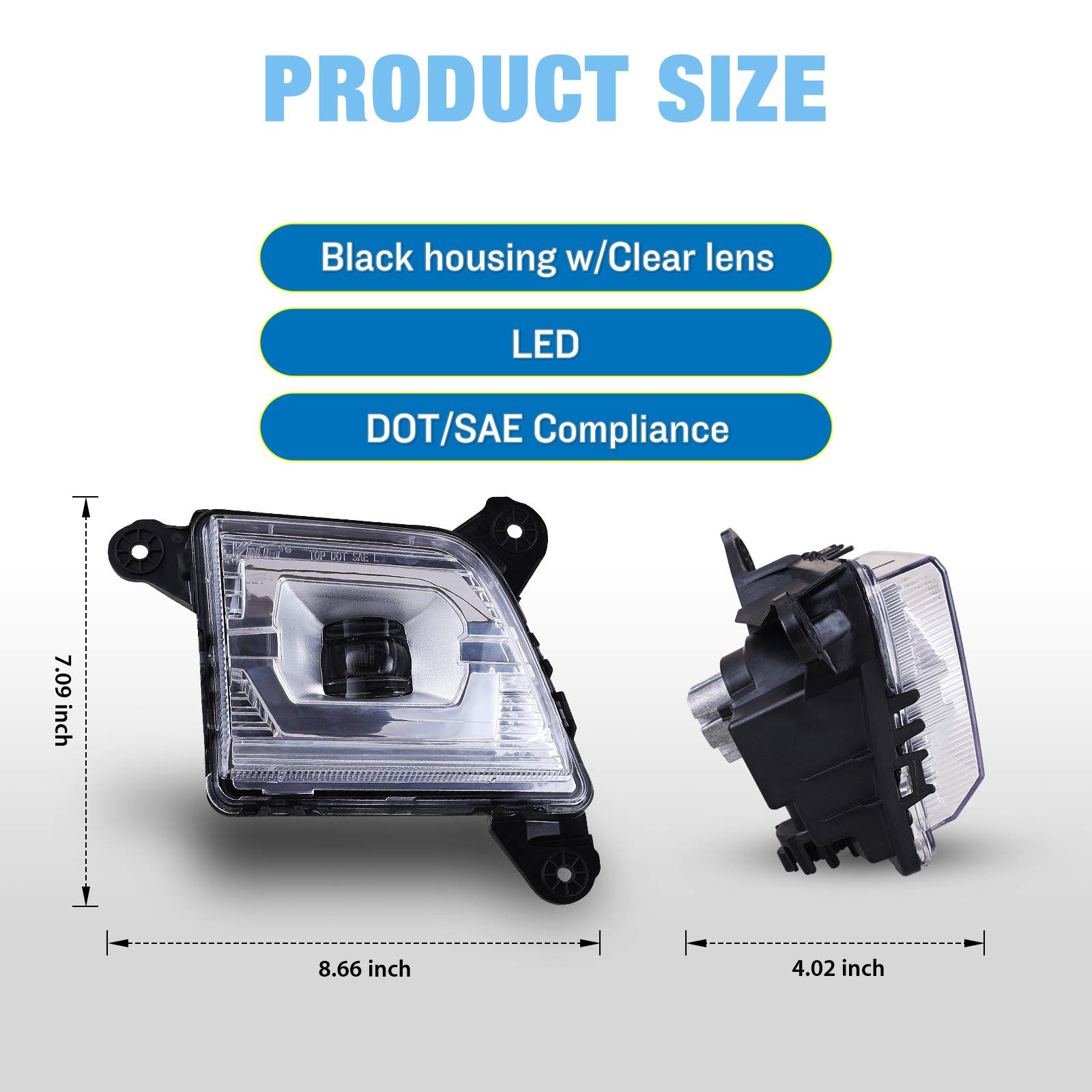 AUTOWIKI LED Fog Lights for 2019-2020 Chevy Silverado 1500, 2020 Silverado 2500HD & 3500HD (Excludes 2019 Legacy & Light Duty Models) - 2PC Set - Enhance Visibility in Fog, Rain & Night Driving