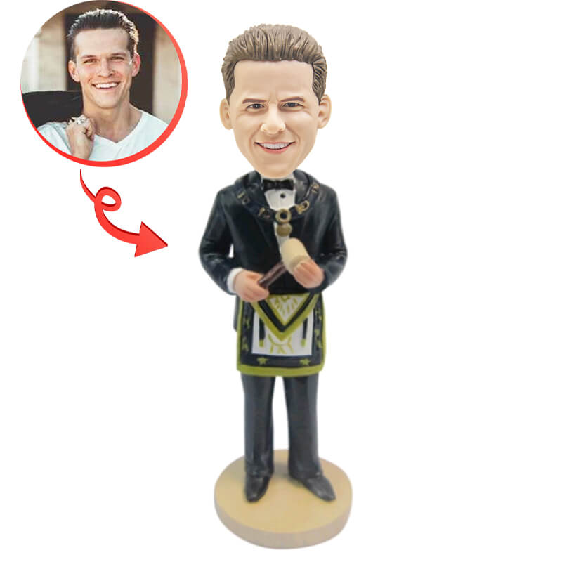 Custom Freemason Bobblehead - Personalized Masonic Figure Collectible for Gifts & Decoration | Perfect for Lodge Events, Secret Santa & Home Display