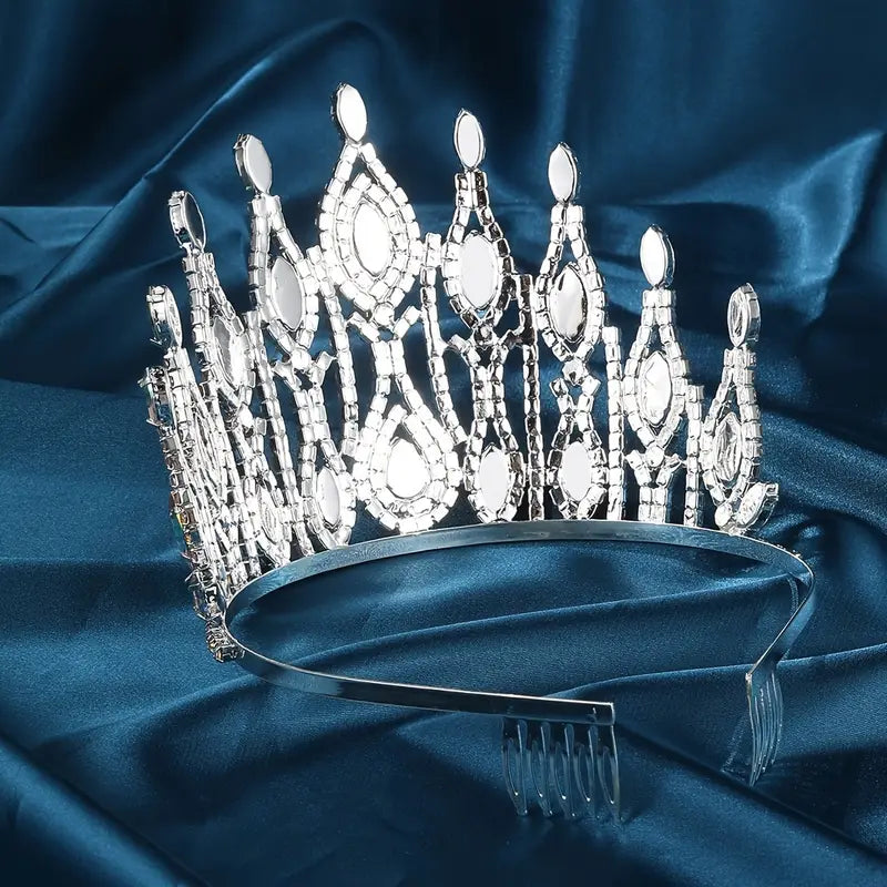 Sparkling Aurora Princess Crown with AB Crystals – Elegant Tiara for Pageants, Weddings, Prom & Birthday Parties | Perfect for Brides, Pageant Queens & Special Occasions