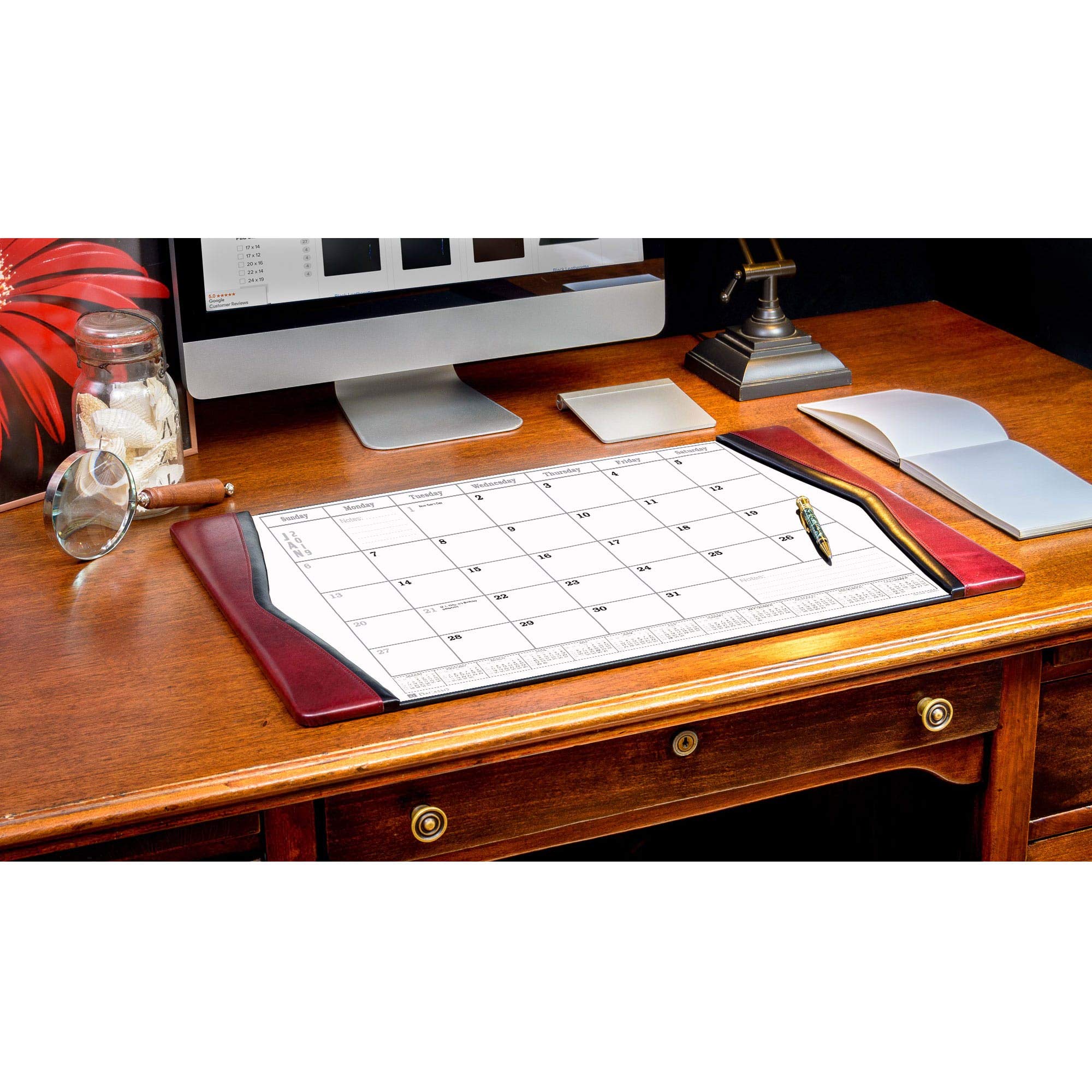 Premium Dacasso Leather Desk Calendar Pad - 25.5