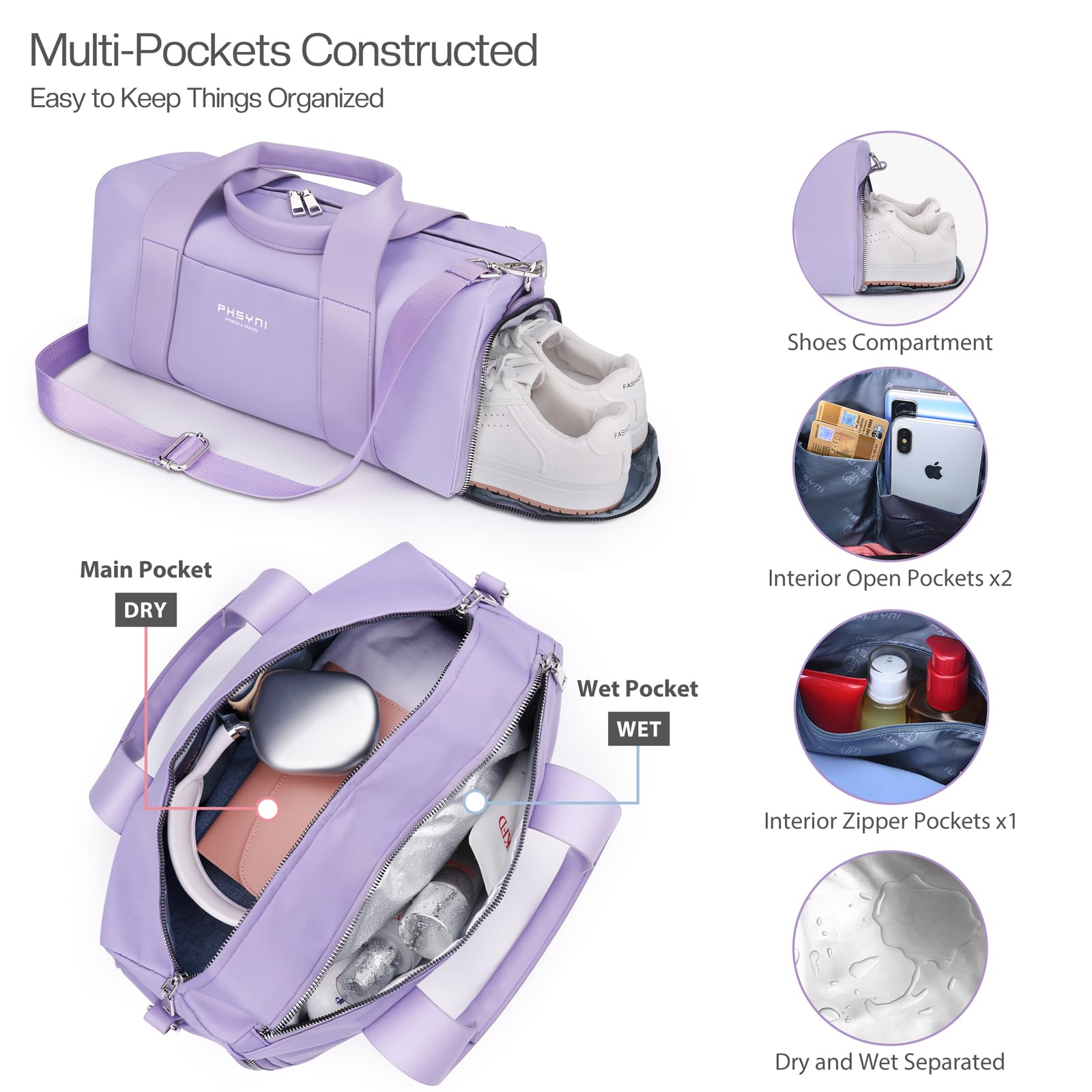 Small Sports Gym Bag for Women, Girls & Kids - 16