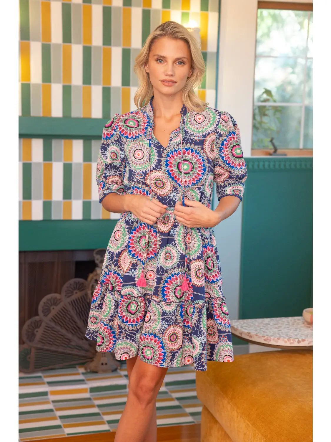 Kaleidoscope Dress for Women - Colorful Flowy Maxi Dress with Unique Print | Perfect for Summer, Beach Vacations & Boho Fashion