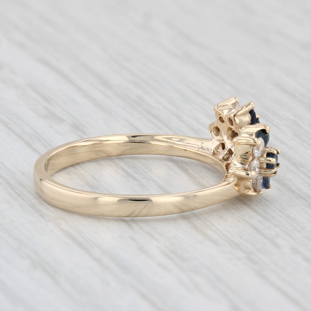 0.46ctw Blue Sapphire and Diamond Ring Enhancer - 14K Yellow Gold Size 6.5 - Perfect for Wedding Bands, Anniversary Gifts & Bridal Jewelry