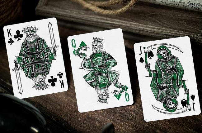 Riffle Shuffle 666 Emerald Hellfire Green Playing Cards - Premium Deck for Magic Tricks, Poker Games & Collectors