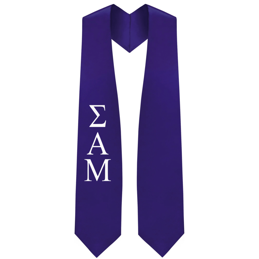 Sigma Alpha Mu Greek Letter Stole - Fraternity Graduation Sash for Commencement & Brotherhood Events