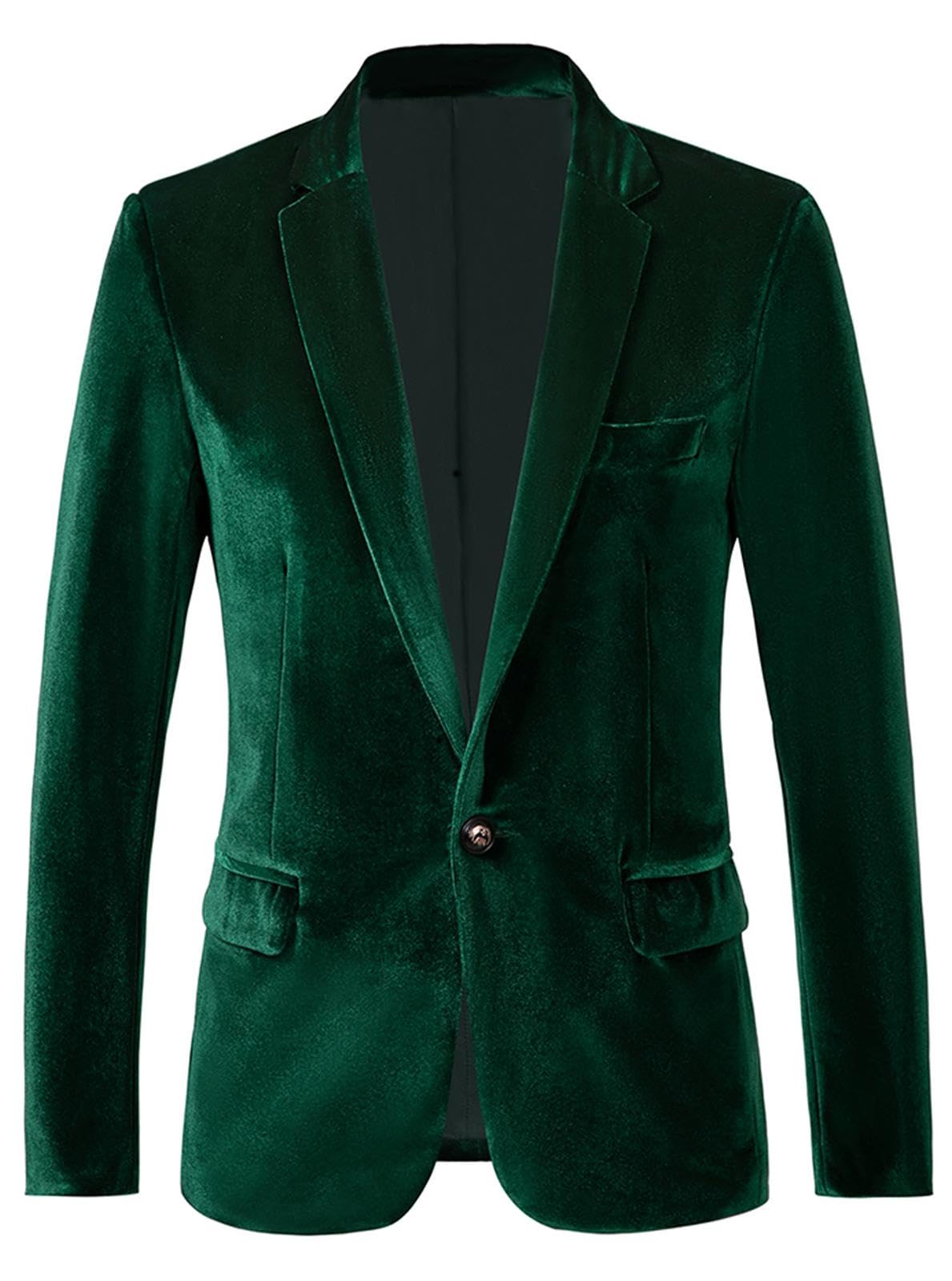RONGKAI Men's Velvet Blazer Slim Fit Suit Jacket - Formal Wedding, Prom, Dinner Party Attire - Perfect for Special Occasions & Evening Events