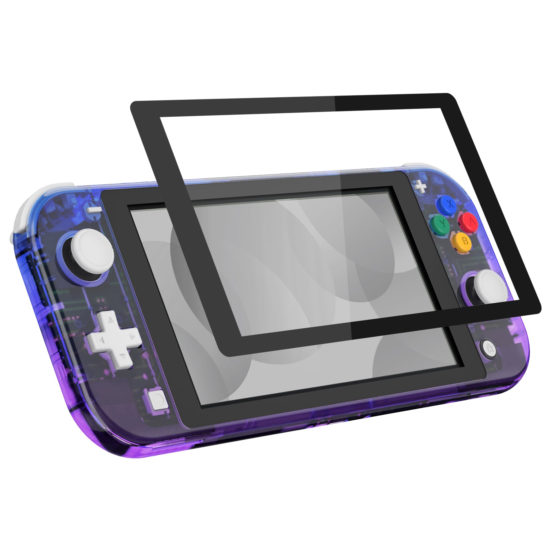 eXtremeRate Gradient Translucent Bluebell DIY Replacement Shell for Nintendo Switch Lite - Custom Controller Housing with Screen Protector | Durable Case Cover for NSL | Perfect for Gaming, Travel & Personalization