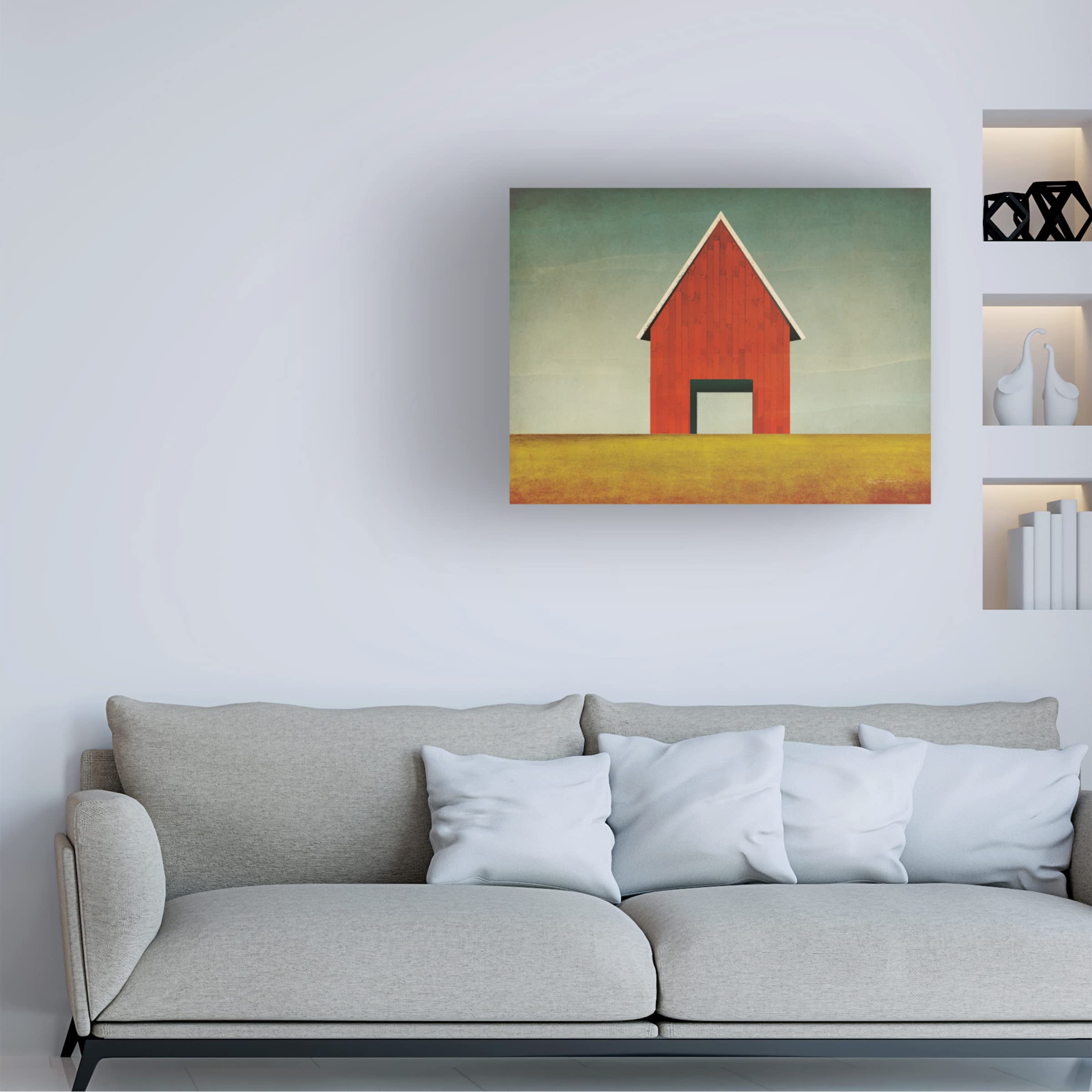 Ryan Fowler 'Red Barn Summer' Canvas Art Print - 35x47 Inch Farmhouse Wall Decor for Living Room, Bedroom & Office - Trademark Fine Art