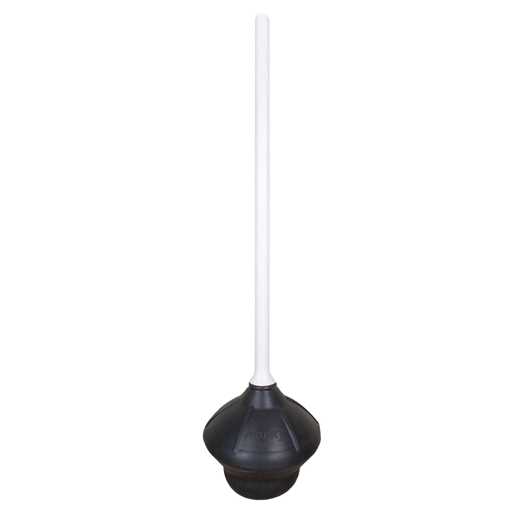 Korky Universal Toilet Plunger - Heavy Duty Rubber for Powerful Clog Removal - Fits All Bowl Shapes - Effective for Common Clogs - Perfect for Home, Bathroom & Commercial Use