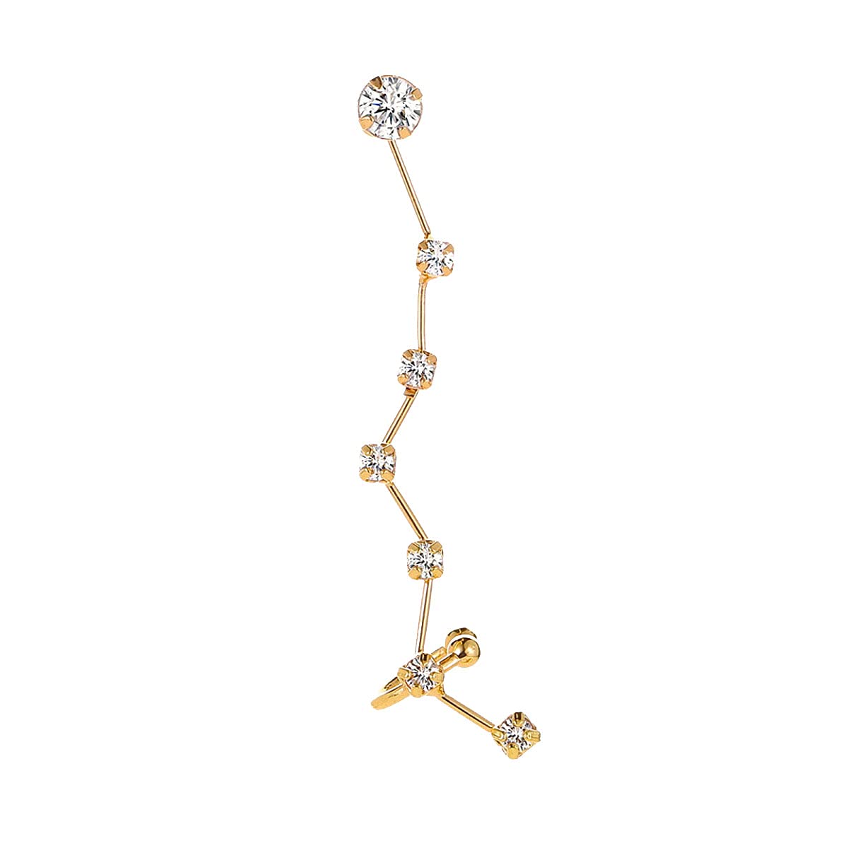 Sparkling Star & Leaf Shaped Rhinestone Ear Cuffs for Women - Elegant Water Drop Crystal Earrings for Parties, Weddings & Special Occasions
