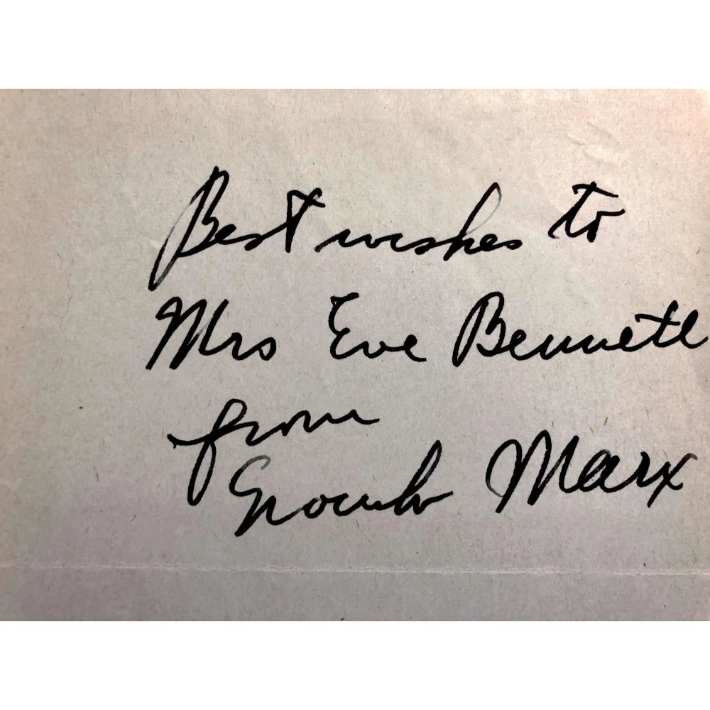 Authentic Groucho Marx Signed Album Page with JSA COA - Rare Chico, Harpo & Zeppo Marx Brothers Autograph Cut - Perfect for Memorabilia Collectors & Classic Comedy Fans