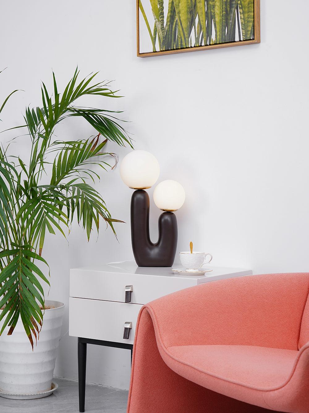 Modern Oo Smooth Table Lamp - Minimalist Bedside Lighting for Bedroom, Living Room & Office - Soft Glow Nightstand Lamp for Relaxing Ambience